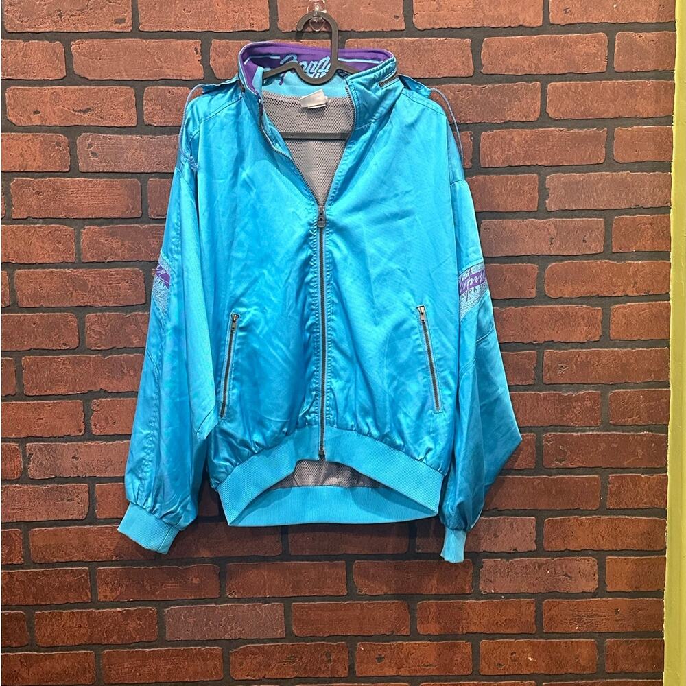Kappa Tracktop with hidden Hoodie Blue Purple Jacket Vintage Full Zip RARE